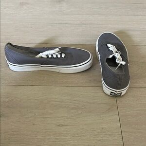 Gray Low-Top Sneakers with Canvas Upper